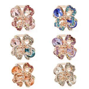 Rhinestone and Crystal Metal Jaw Claw Hair Clip,Small Butterfly Design Barrettes
